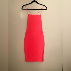 PINK STRAPPY CROSS MIDI BODYCON DRESS FASHION NOVA PRETTYLITTLETHING STYLE